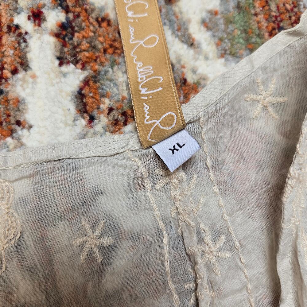Ewa I Walla Embroidered Lace Up Layered Dress Cotton Beige - Picture 7 of 10